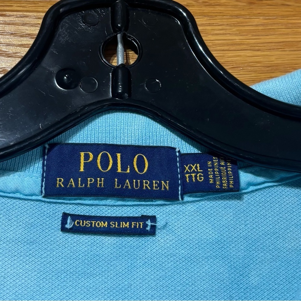 Polo Ralph Lauren Sky Blue Sailboat Slim Fit Polo Shirt Men’s XXL EUC - Picture 5 of 7
